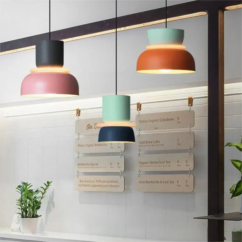 AmbiLoom - Stilfuld Color Block Nordisk Pendellampe til Moderne Hjem